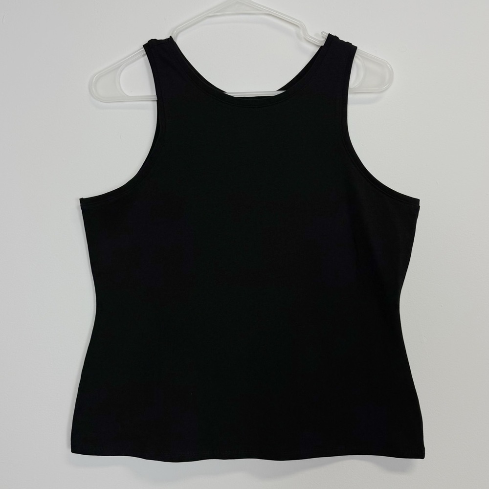 Nic + Zoe Tank Top Womens Large Black Sleeveless Basic Lightweight Stretch Shirt